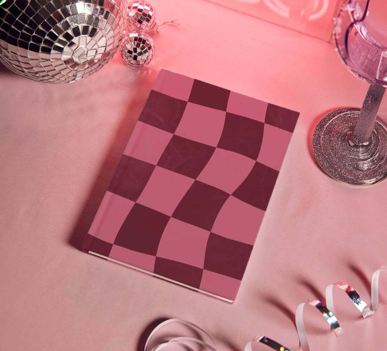 Rosa Damier Notizbuch von Sixmai