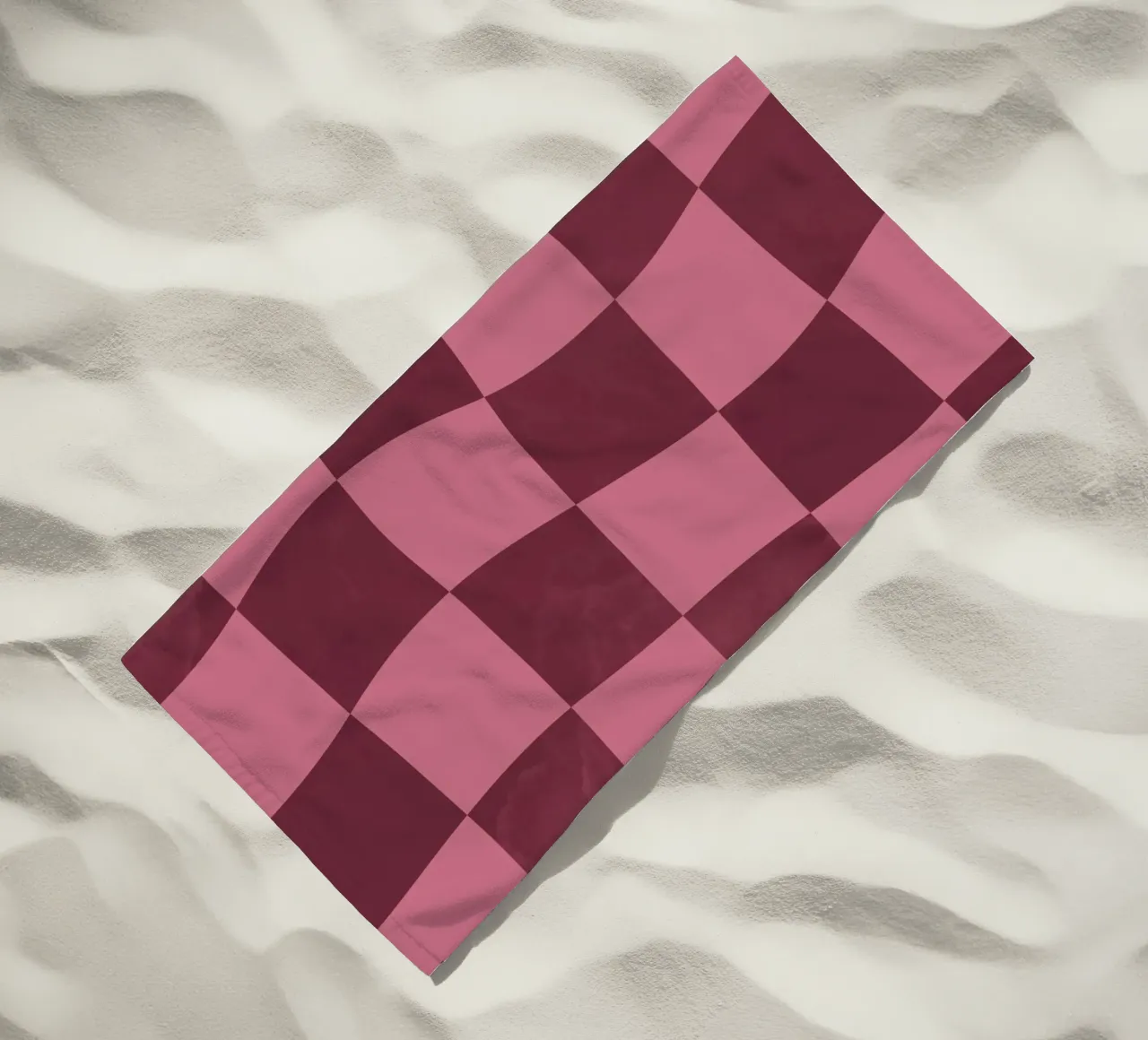 Scacchiera rosa telo mare da Sixmai
