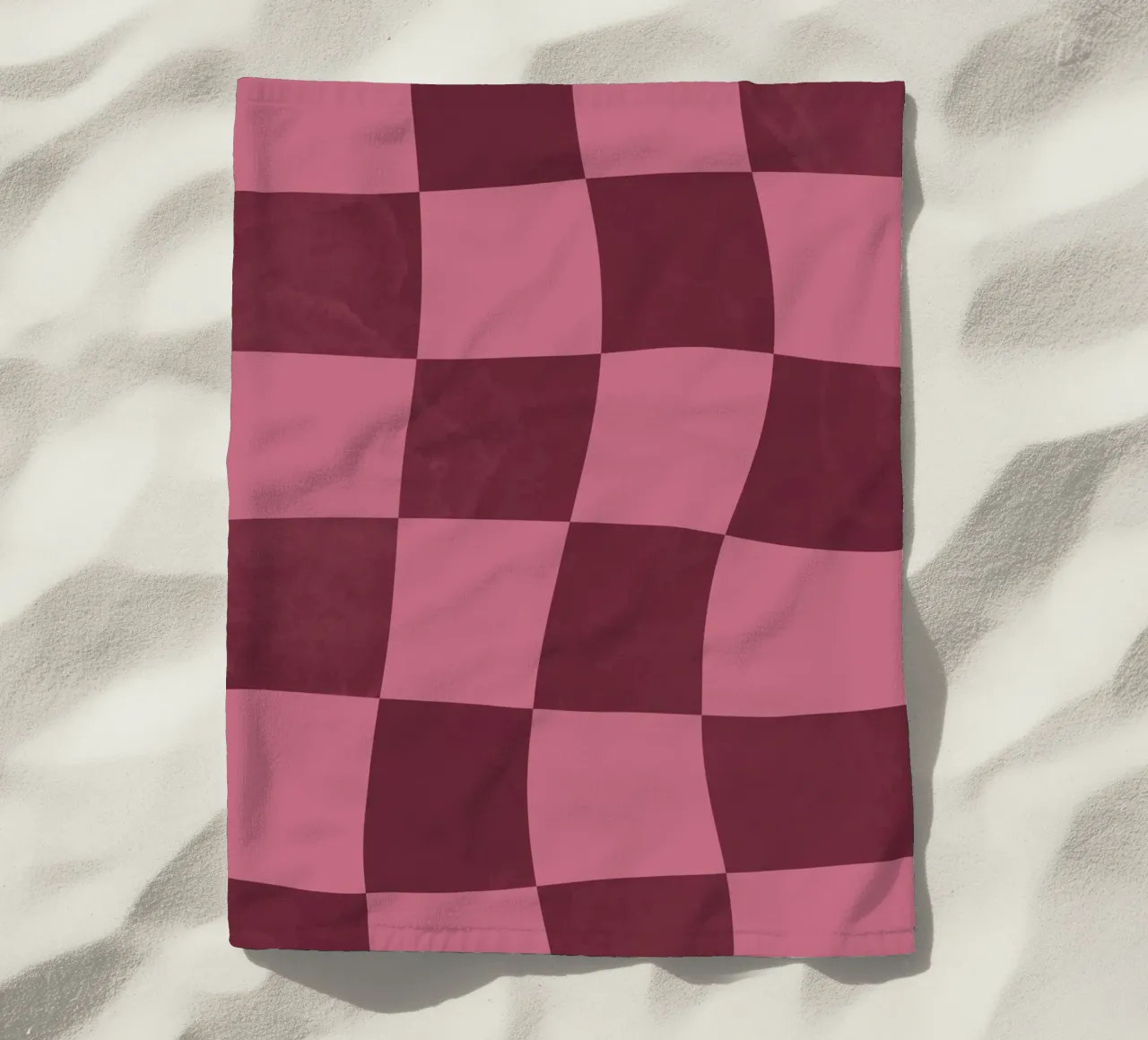 Scacchiera rosa telo mare da Sixmai