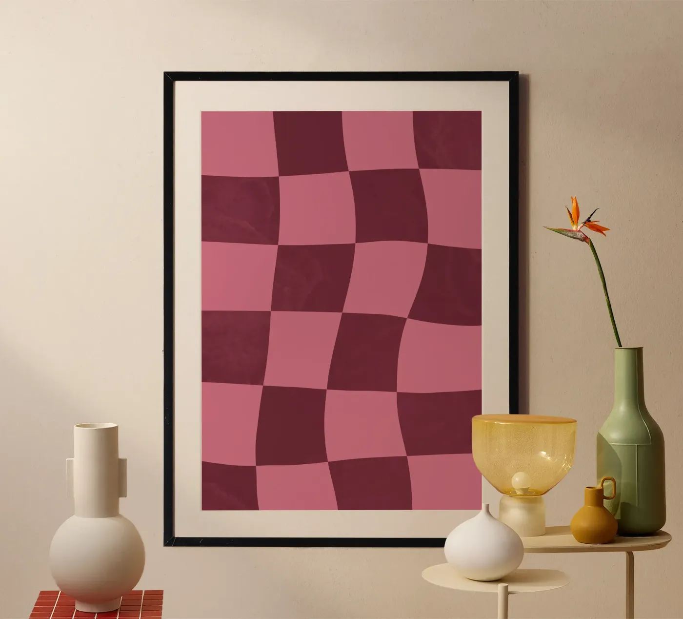 Scacchiera rosa poster da SixMaiAbstract
