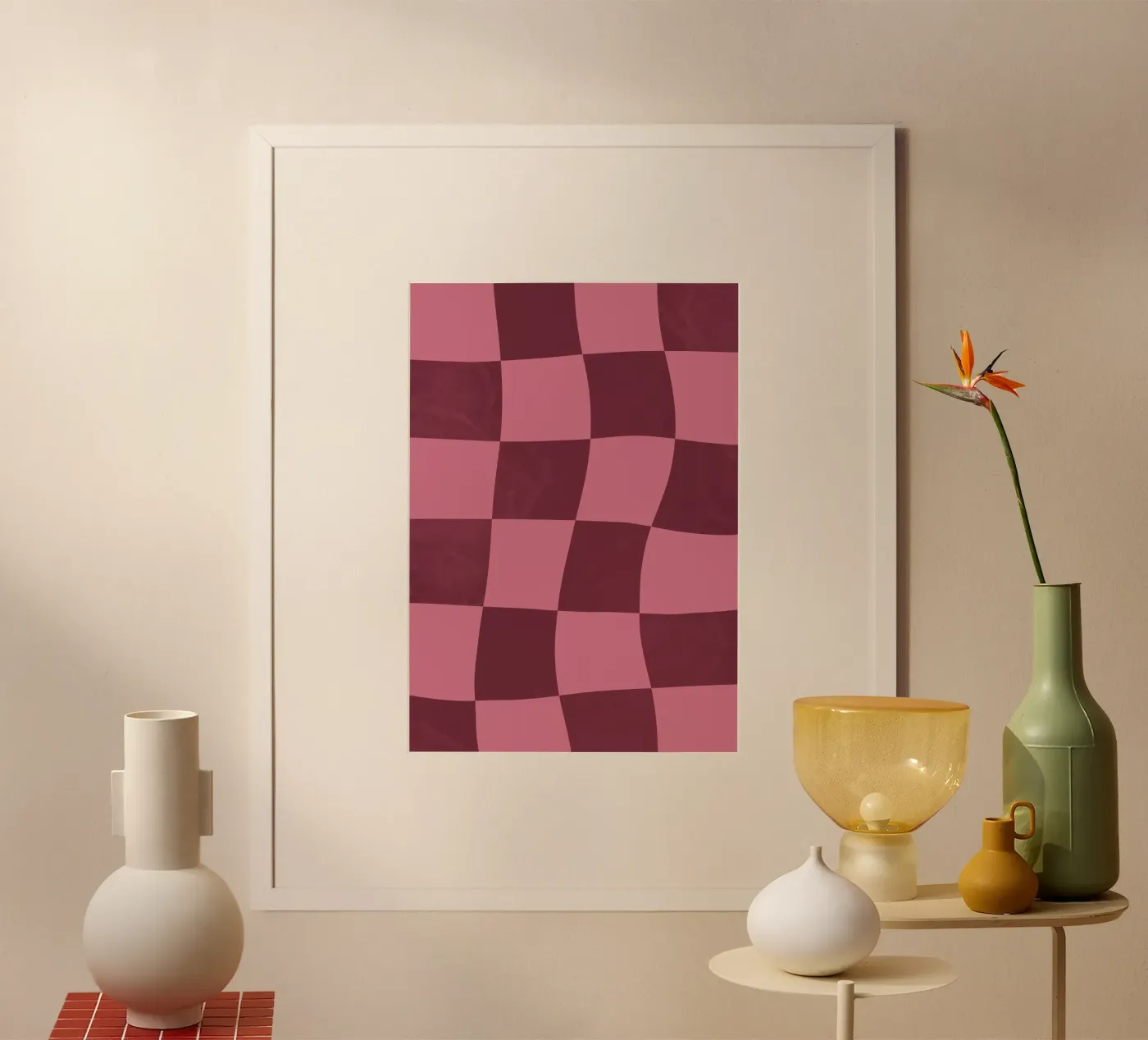 Scacchiera rosa poster da SixMaiAbstract