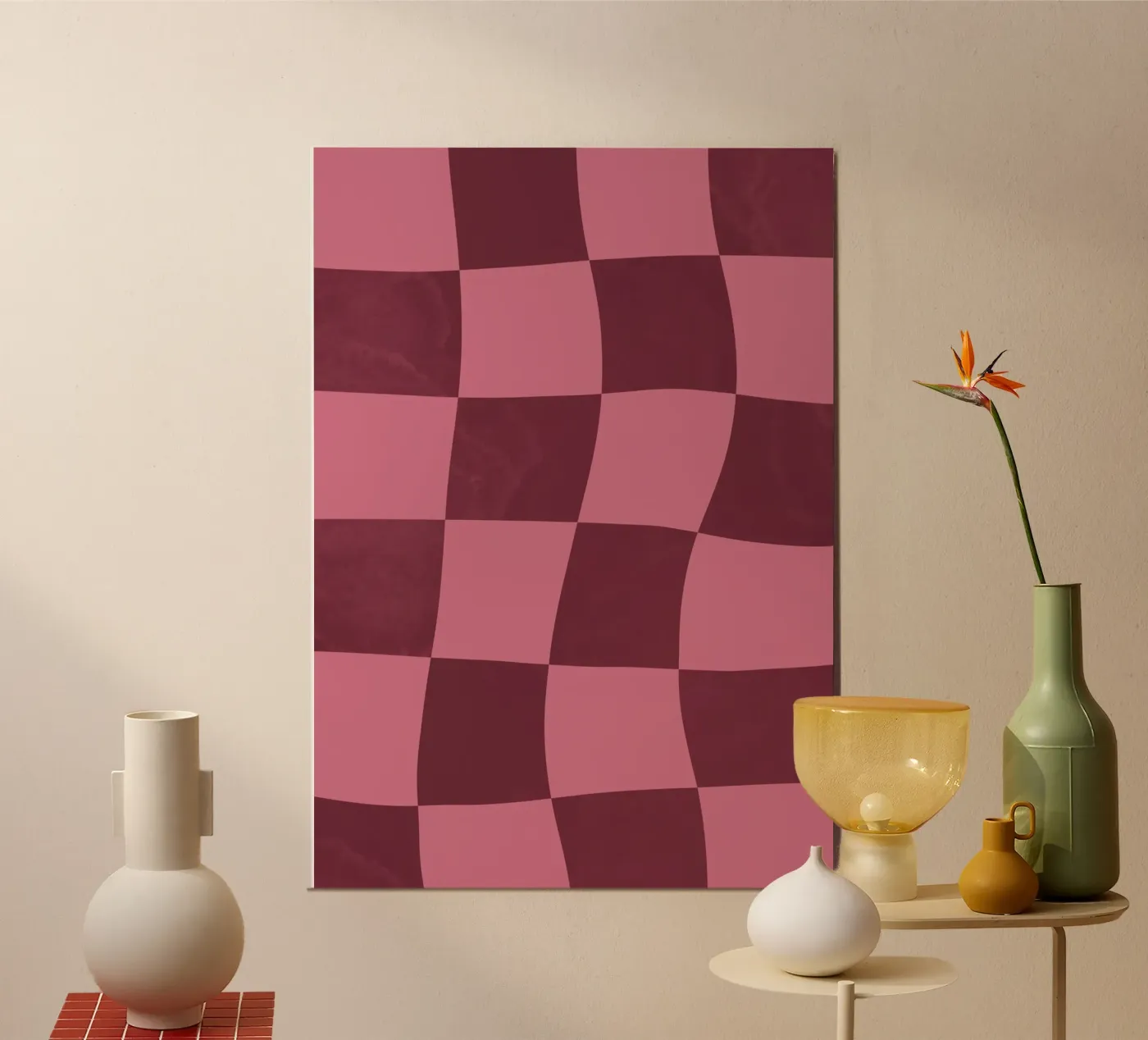 Scacchiera rosa poster da SixMaiAbstract