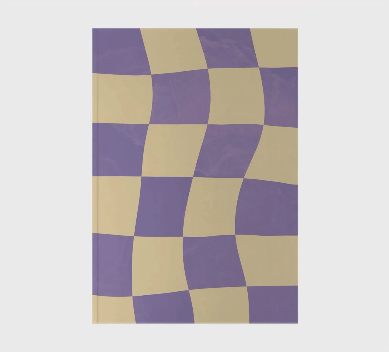 Violettes und gelbes Schachbrettmuster. Notizbuch von Sixmai