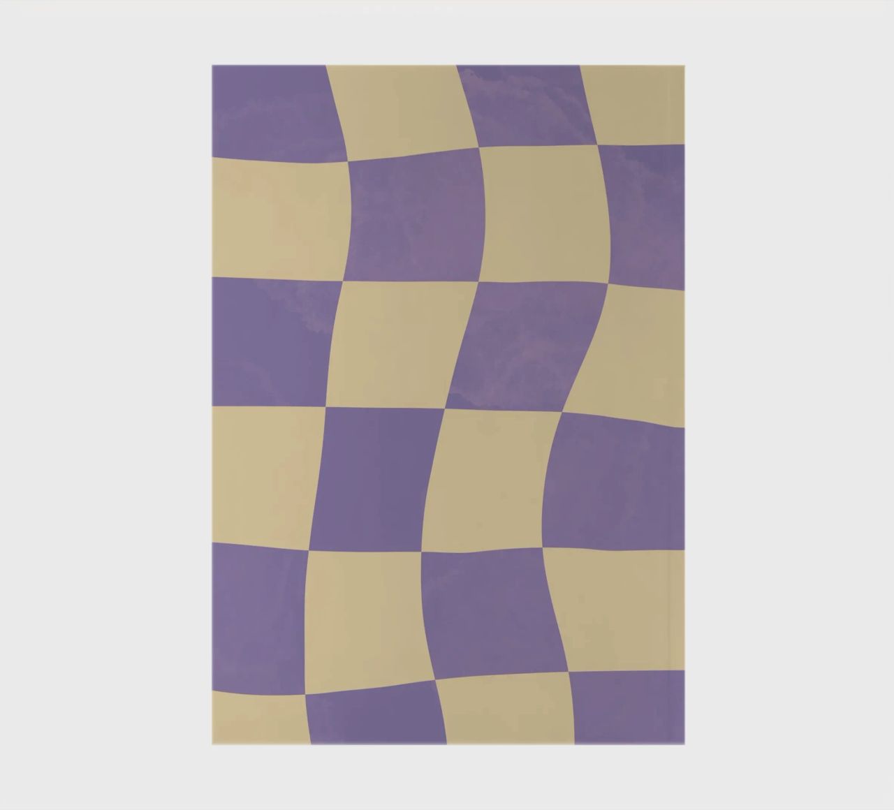 Violettes und gelbes Schachbrettmuster. Notizbuch von Sixmai