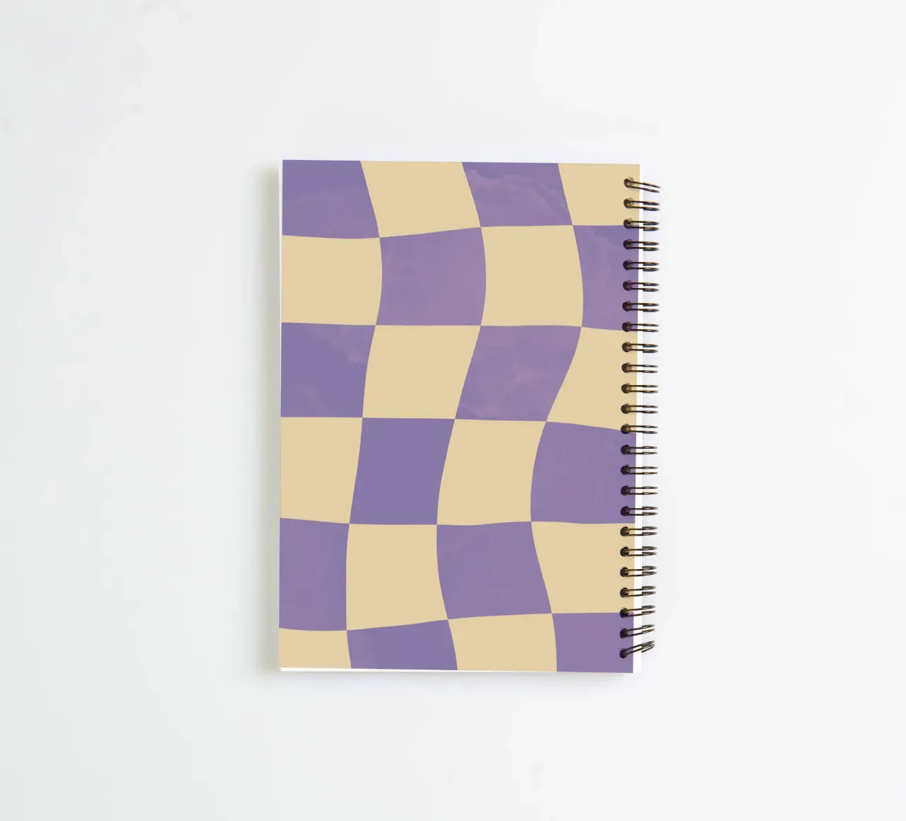 Purple and yellow checkerboard. spiral notebook by Sixmai