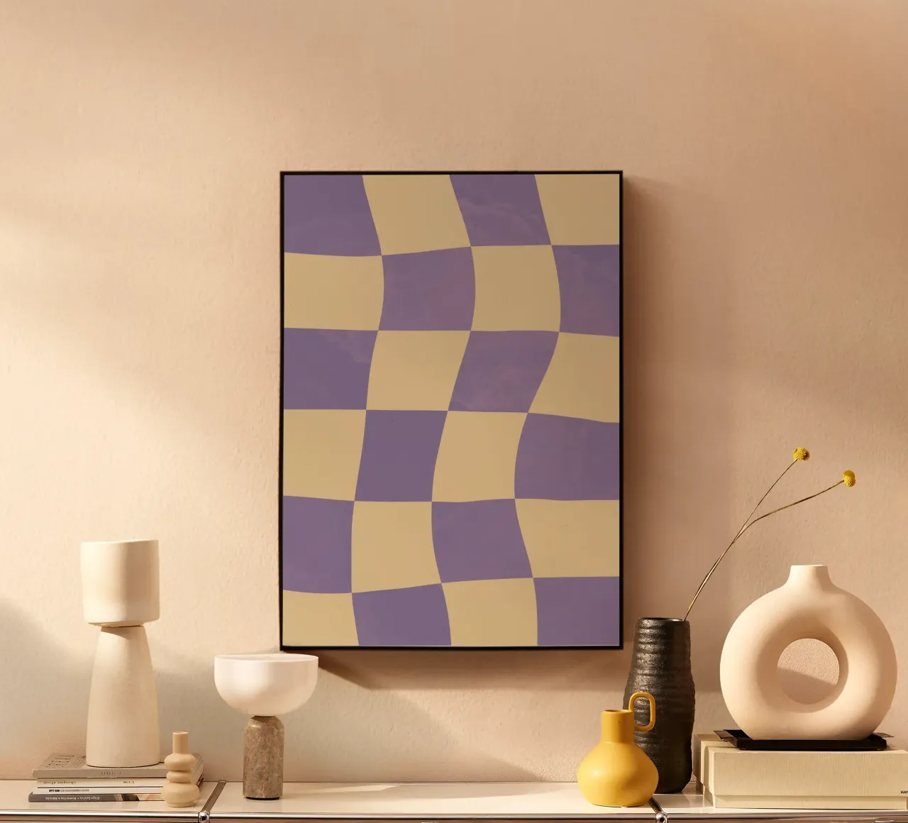 Scacchiera viola e gialla. plexiglass da Sixmai