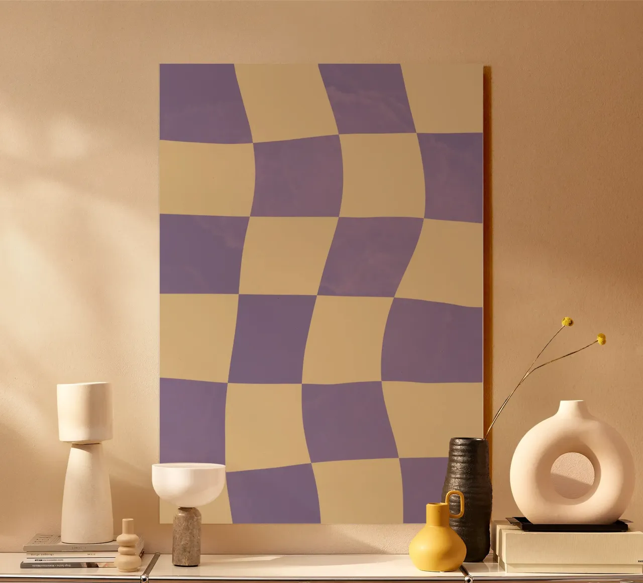 Scacchiera viola e gialla. plexiglass da Sixmai