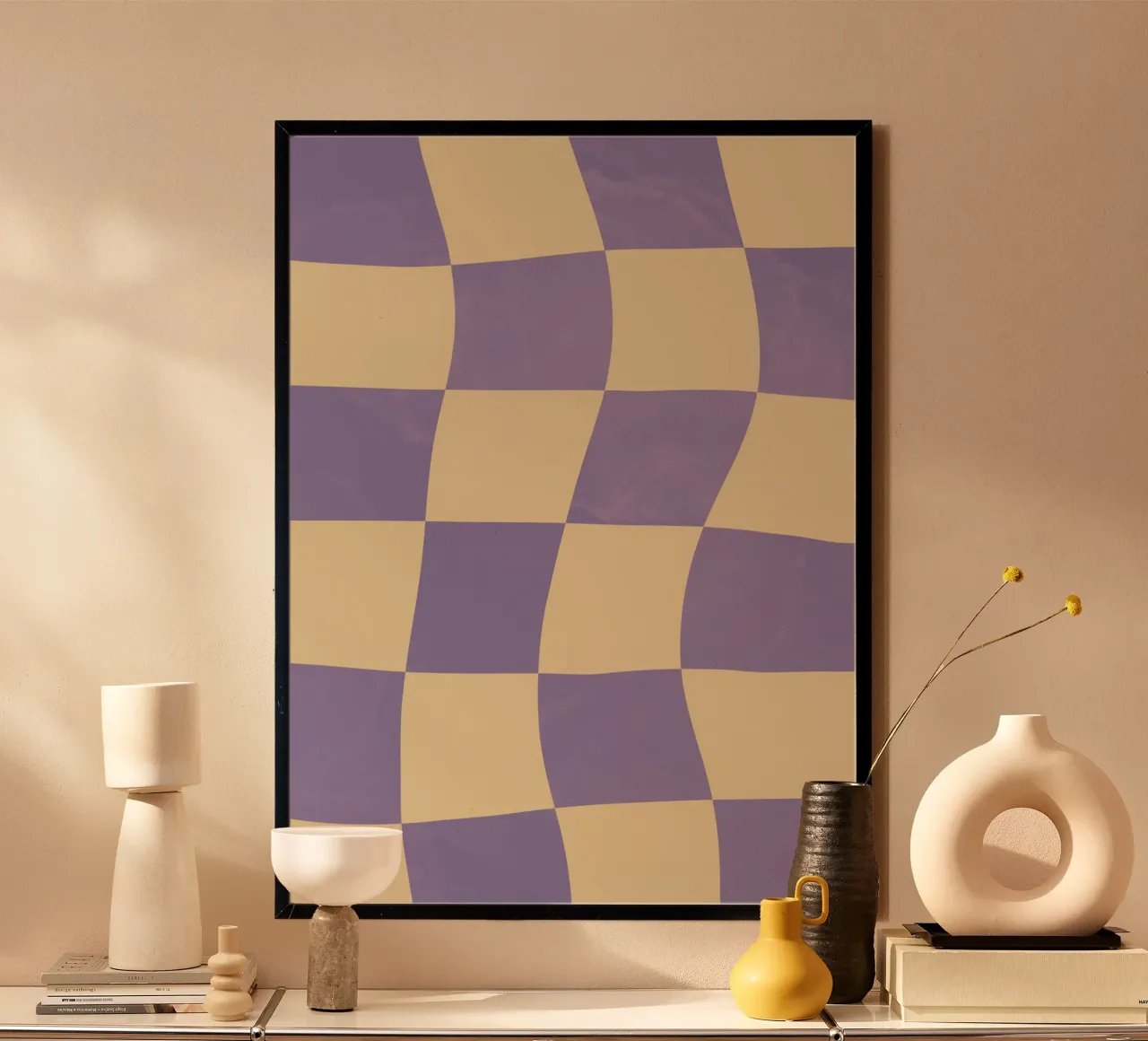 Damier violet et jaune. poster de Sixmai
