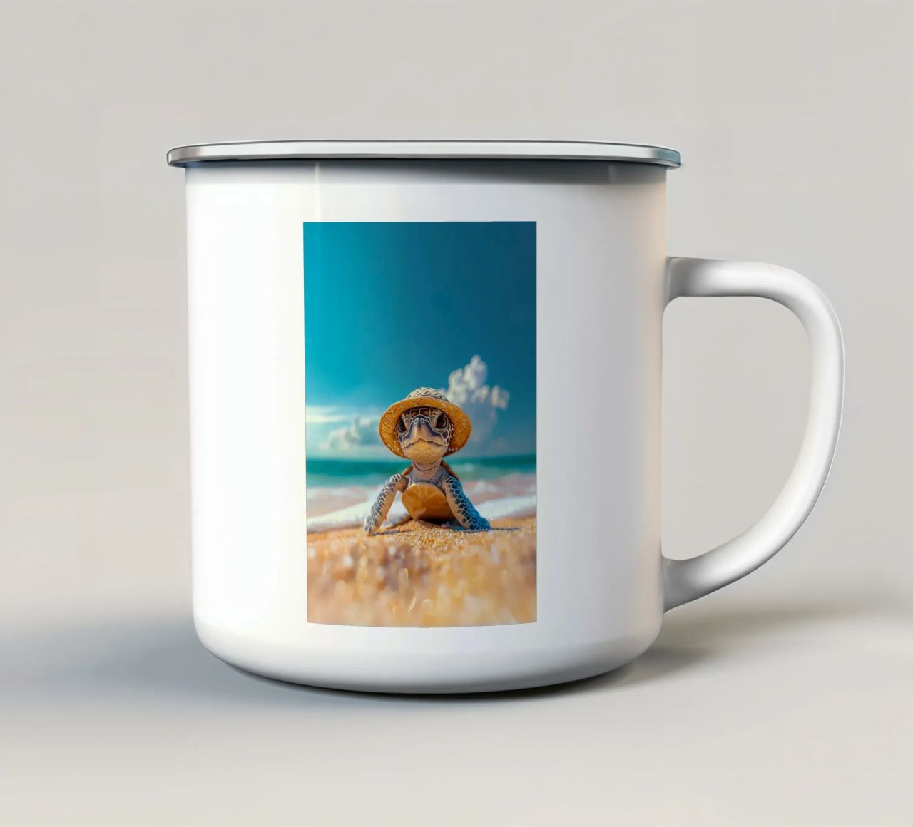 Tartaruga dal cappello di paglia tazza in smalto da RJ Peterson