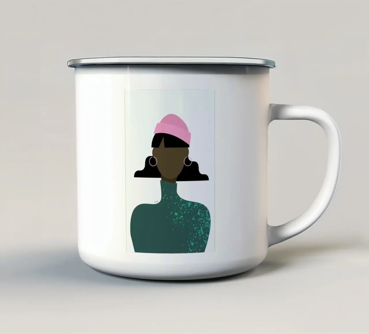 Beanie Girl tazza in smalto da Linda Gobeta