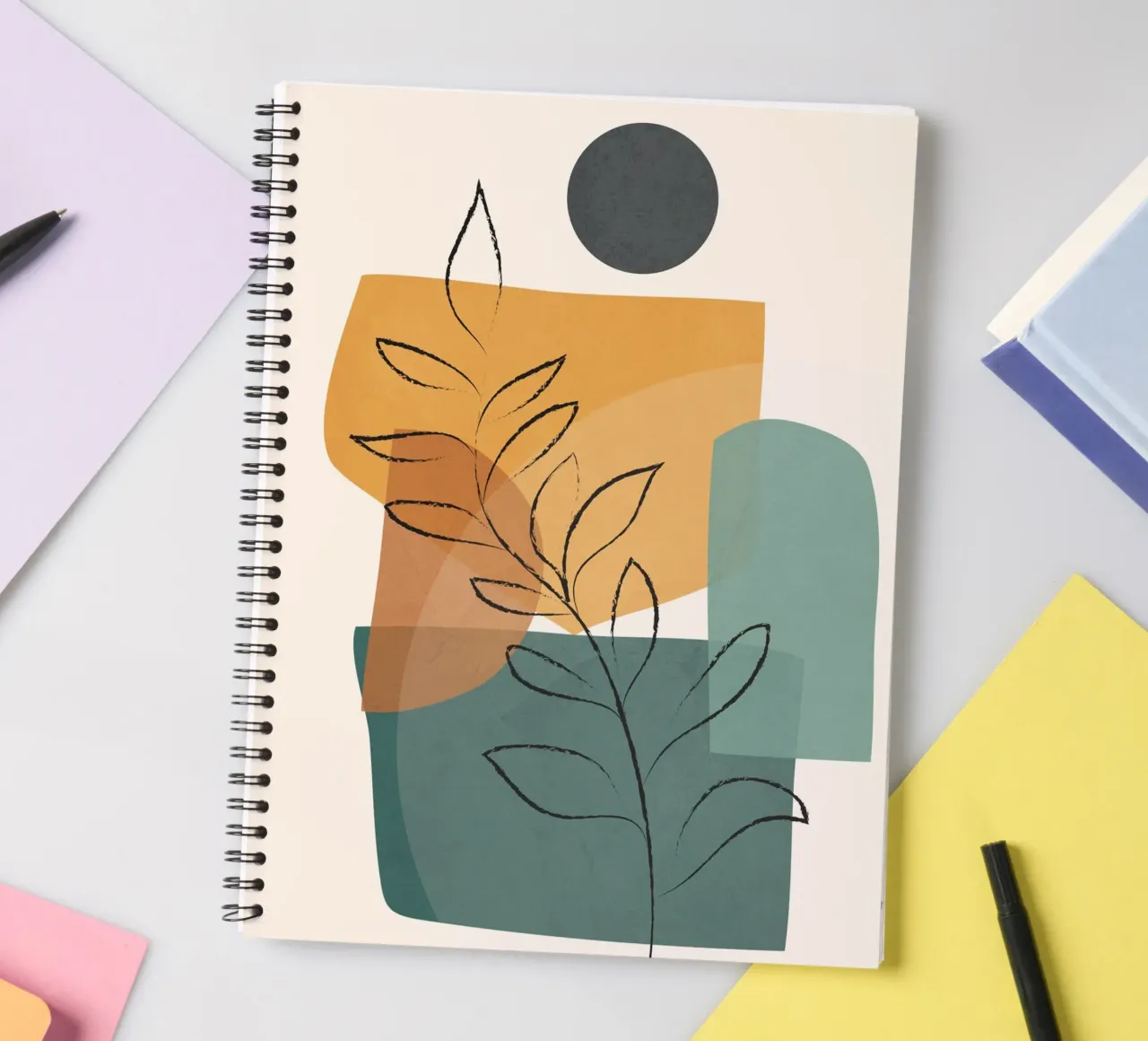 Abstract Branch 01 spiral notebook by Nadjaa