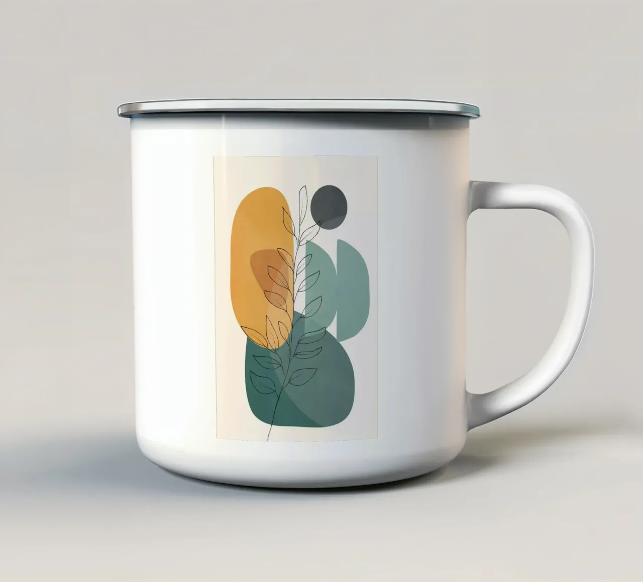 Abstract Branch 02 Emaille Tasse von Nadjaa