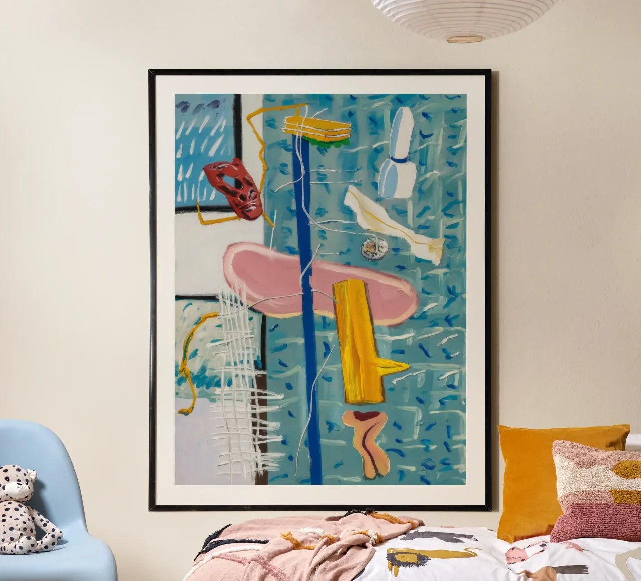 Bleu Jaune Symphonie poster avec cadre en aluminium de Beach Palette