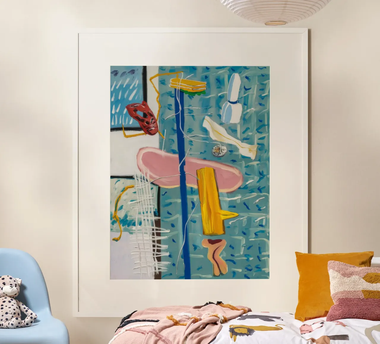 Bleu Jaune Symphonie poster avec cadre en aluminium de Beach Palette