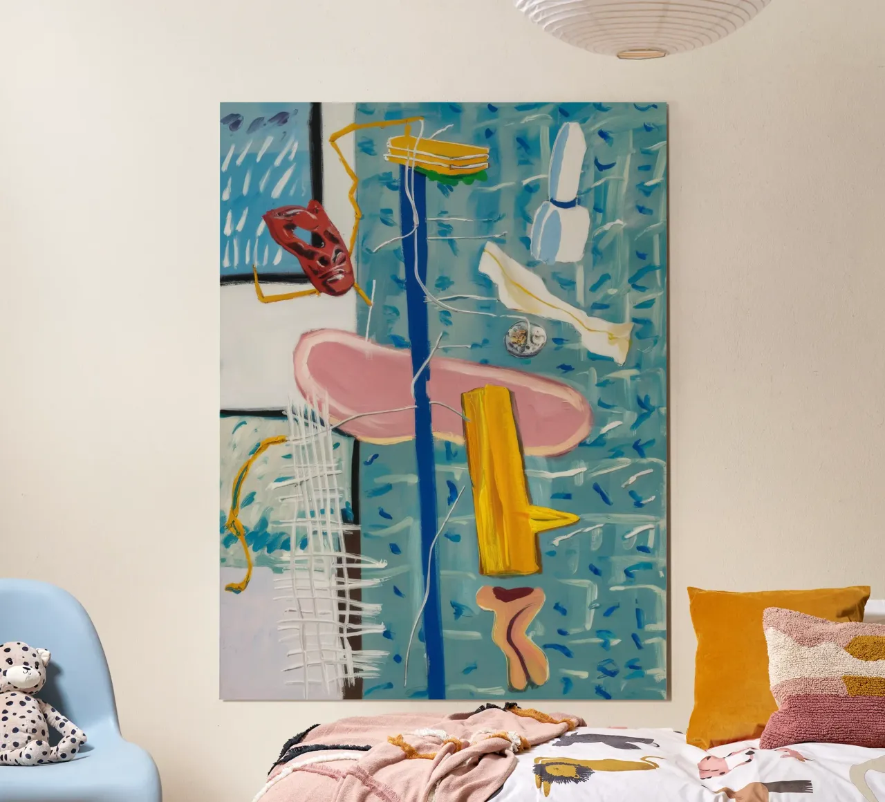 Bleu Jaune Symphonie poster avec cadre en aluminium de Beach Palette
