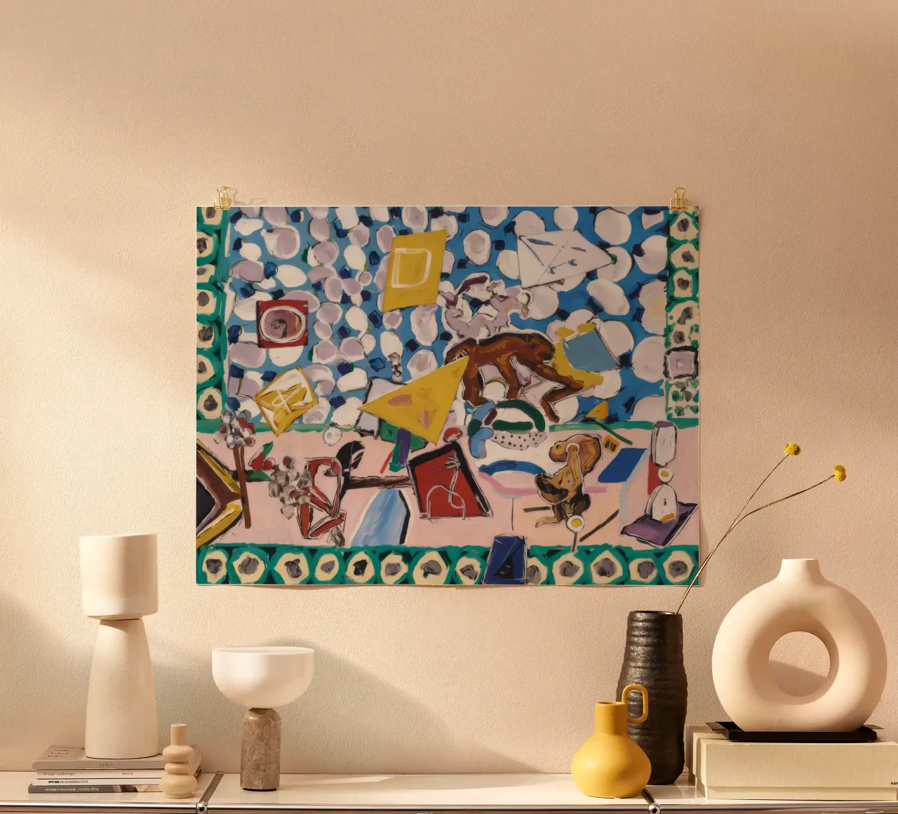 Sogno astratto tropicale poster con telaio in alluminio da Beach Palette