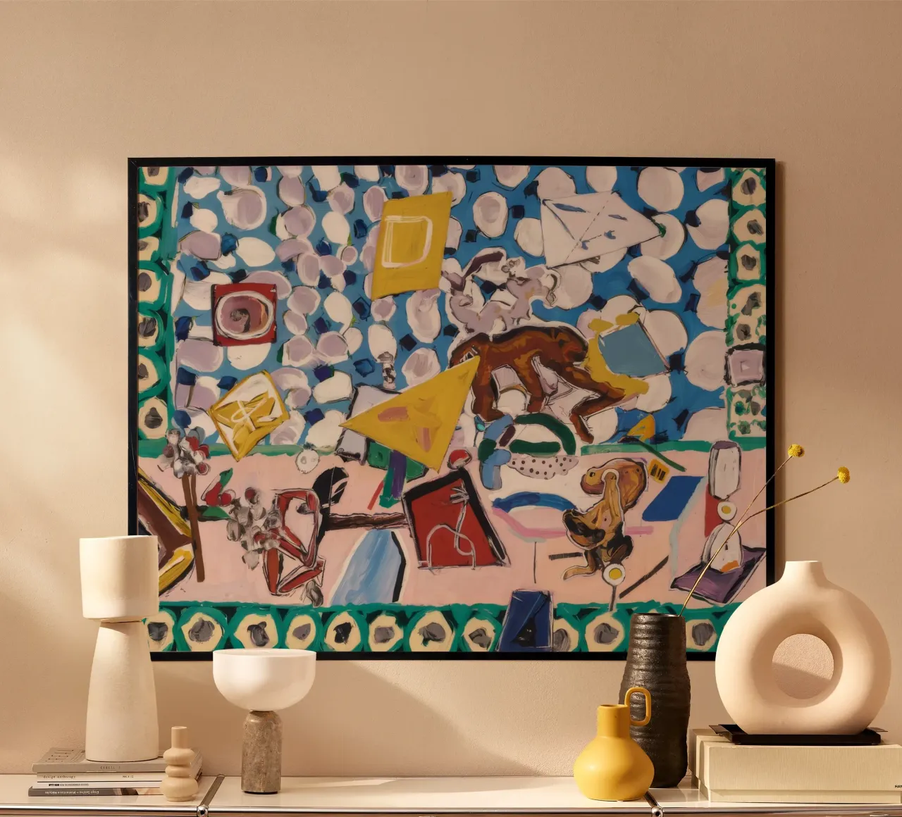 Sogno astratto tropicale poster con telaio in alluminio da Beach Palette