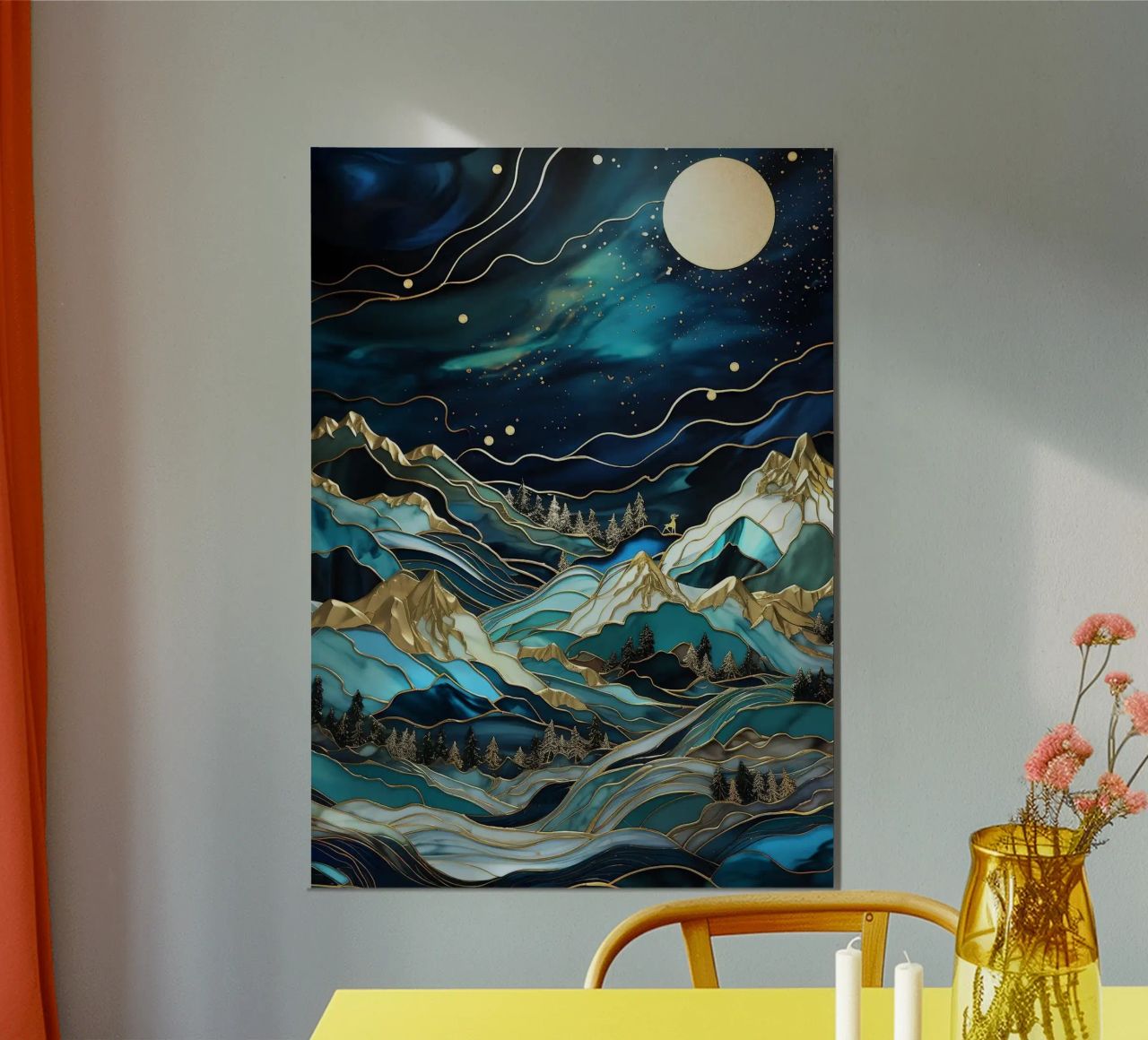 Abstract Mountain Sunset poster by Margaret Marie Ostrout