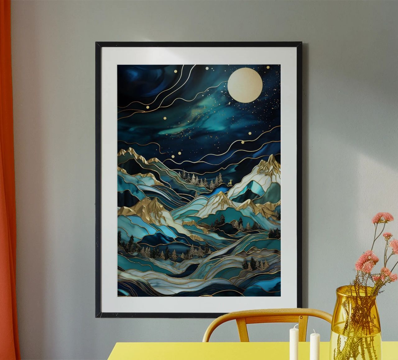 Abstract Mountain Sunset poster by Margaret Marie Ostrout