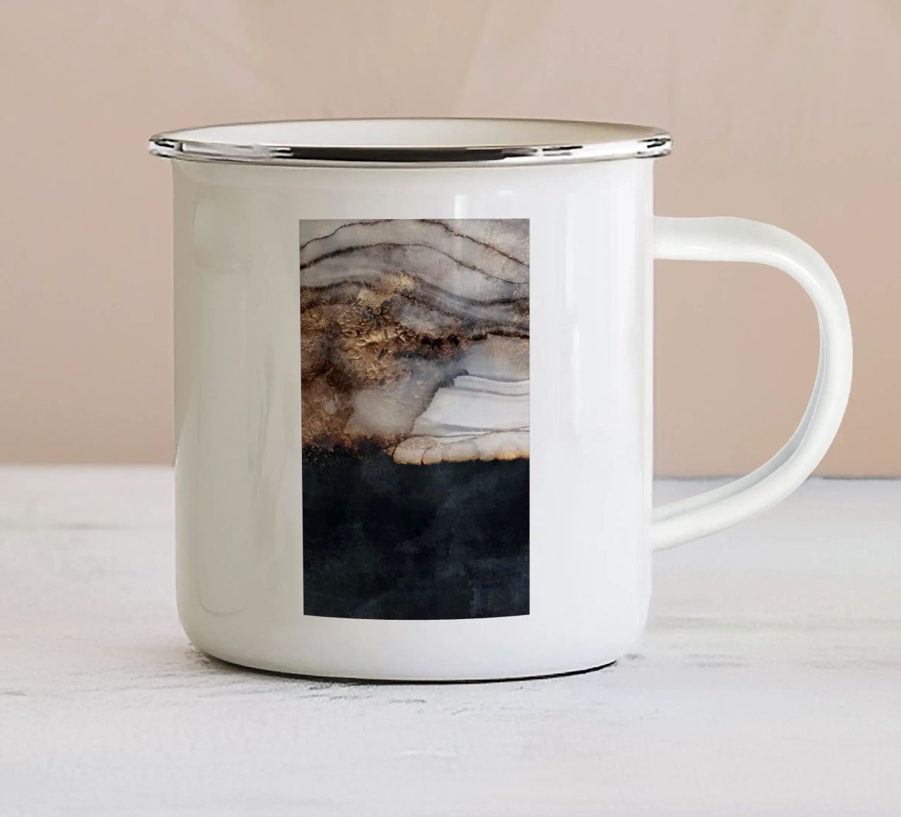 Tempesta in arrivo tazza in smalto da Margaret Marie Ostrout