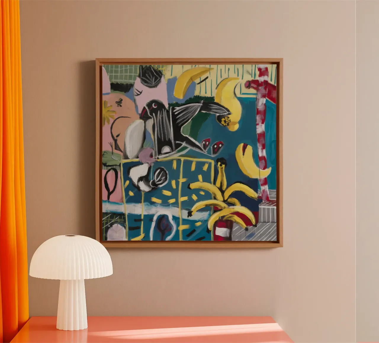 Geometrischer Gartentraum Leinwand mit Schattenfugenrahmen von Beach Palette