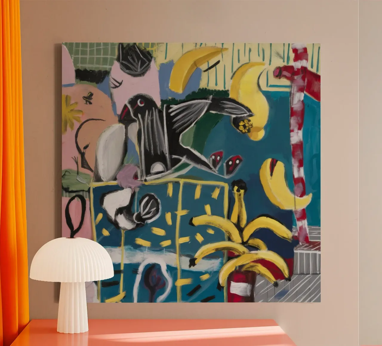 Geometrischer Gartentraum Leinwand mit Schattenfugenrahmen von Beach Palette