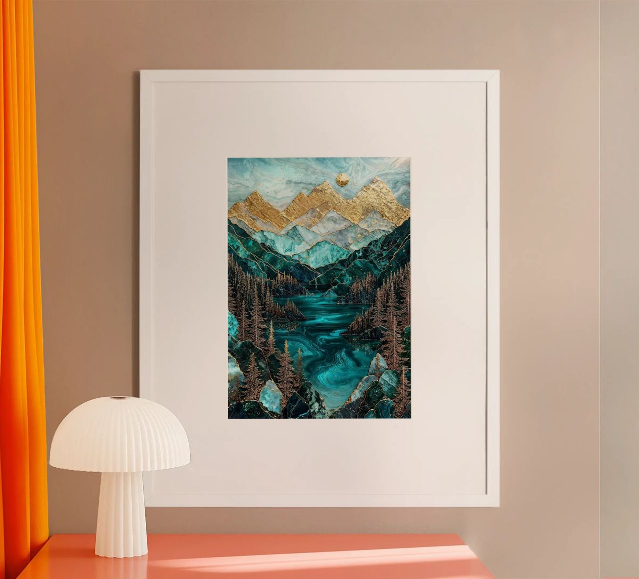 Abstract Mountain Sunset poster by Margaret Marie Ostrout