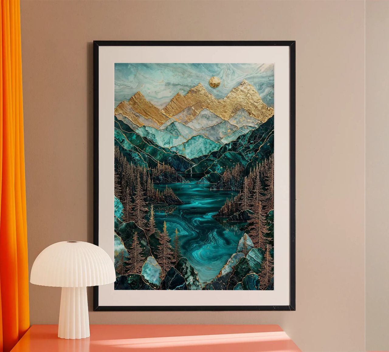 Abstract Mountain Sunset poster by Margaret Marie Ostrout