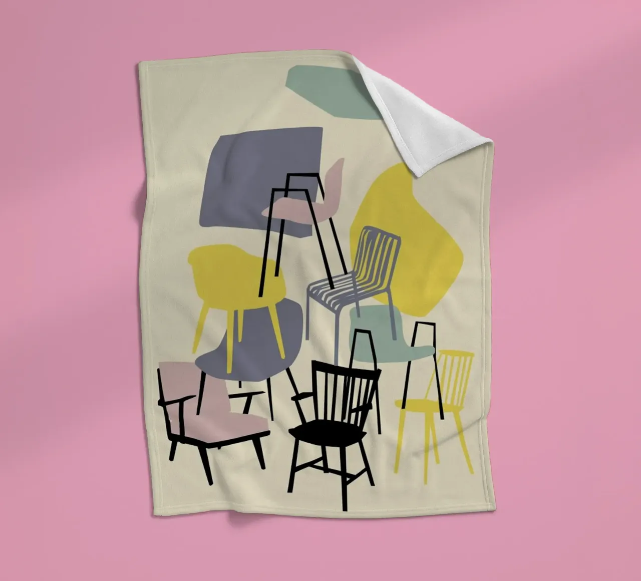 Take A Seat fleece blanket by Helena Ravenne