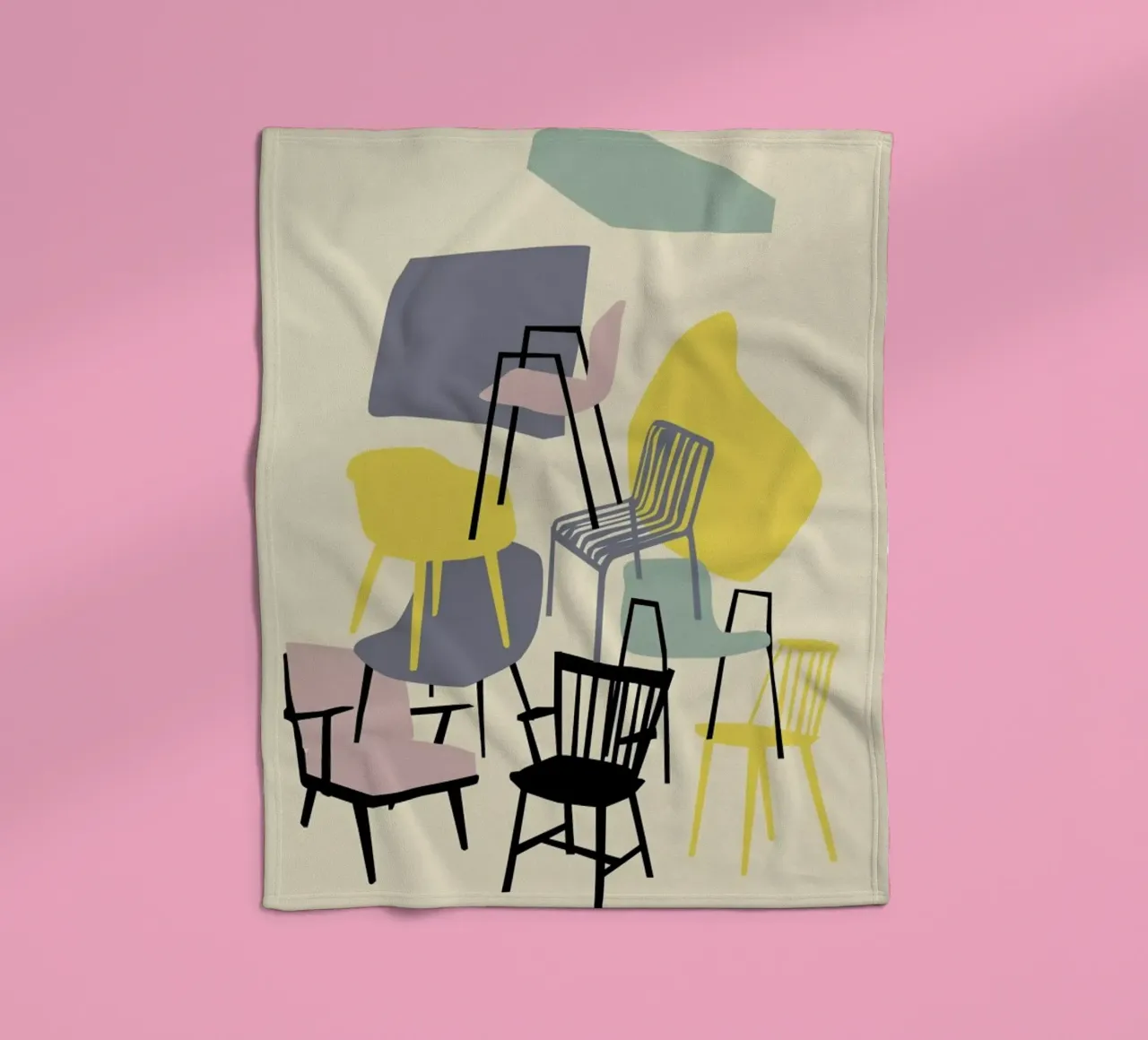 Take A Seat fleece blanket by Helena Ravenne
