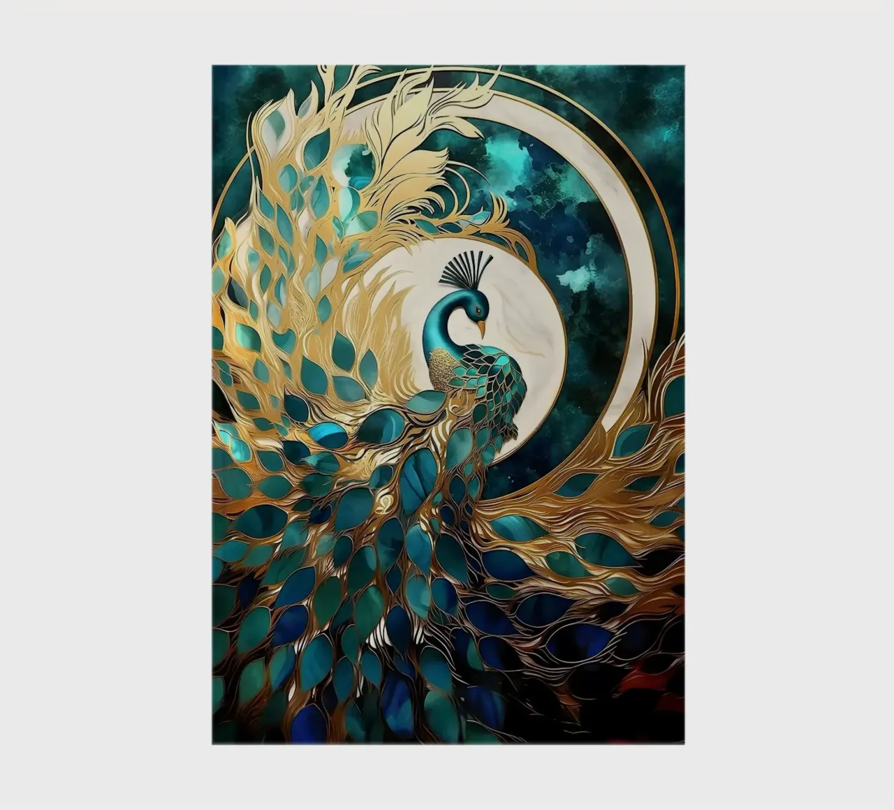 Abstract Peacock Kintsugi notebook by Margaret Marie Ostrout
