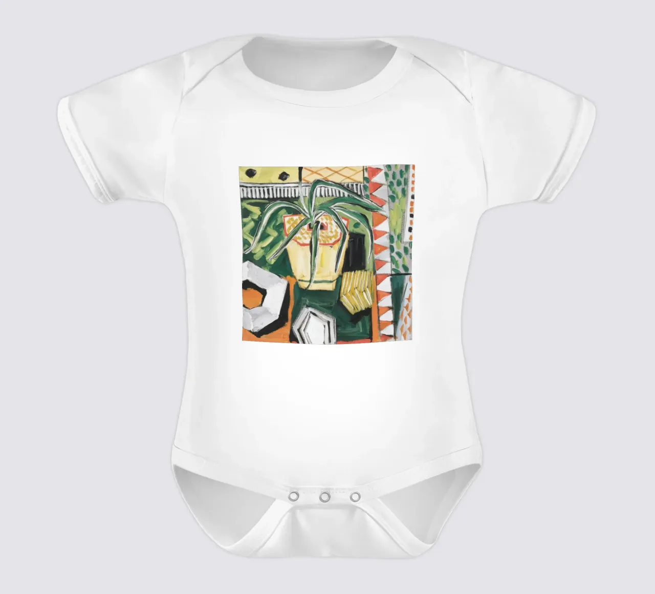 Dynamic Coastal Mirage short-sleeve baby romper by Beach Palette