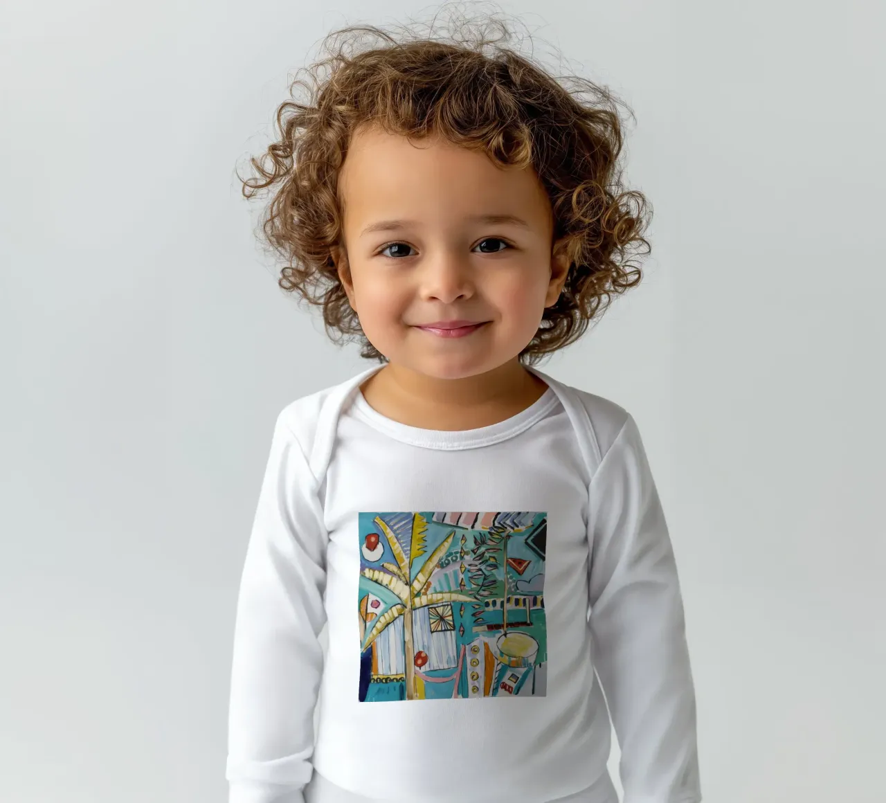 Coastal Harmony long-sleeve baby romper by Beach Palette