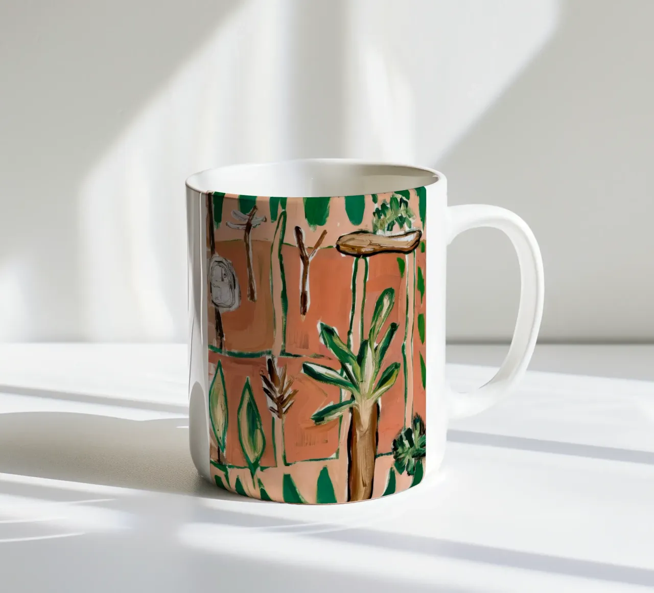 Abstracte jungle keramische mok van Beach Palette