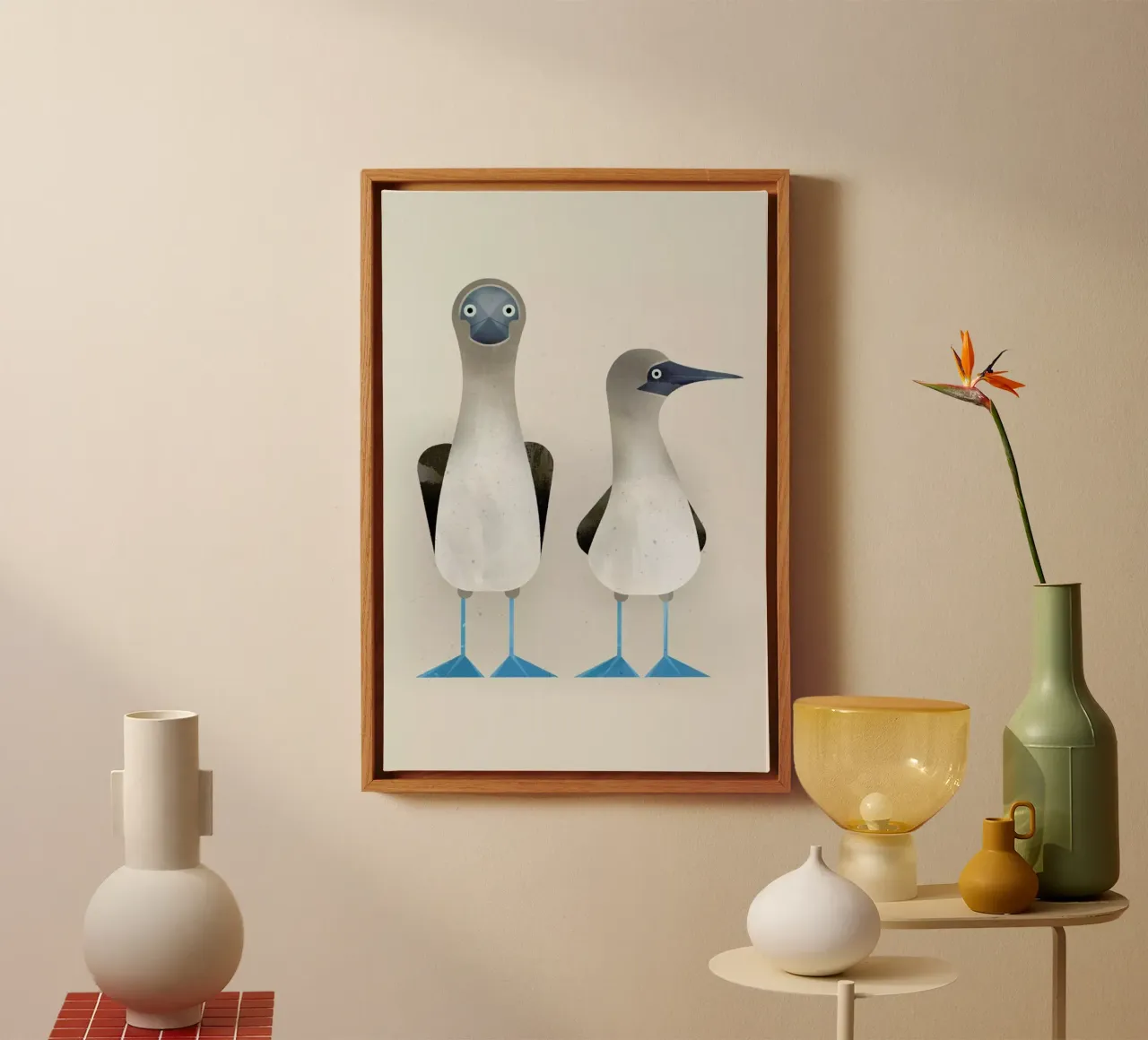 Blue Footed Boobies canvas met Baklijst van Dieter Braun