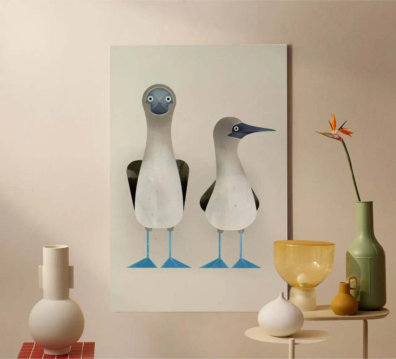 Blue Footed Boobies canvas met Baklijst van Dieter Braun