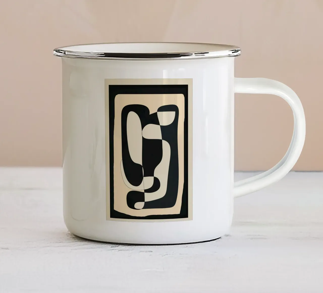 Abstract Geometry Emaille Tasse von Nadjaa