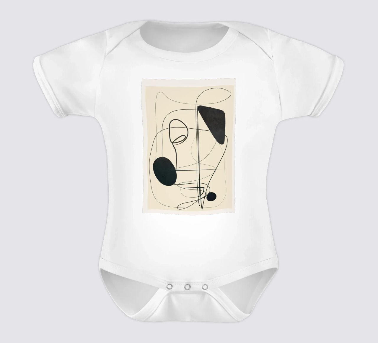 Abstract Line Art VI short-sleeve baby romper by Nadjaa