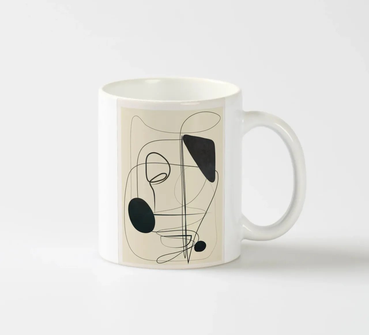 Abstract Line Art VI Keramik Tasse von Nadjaa