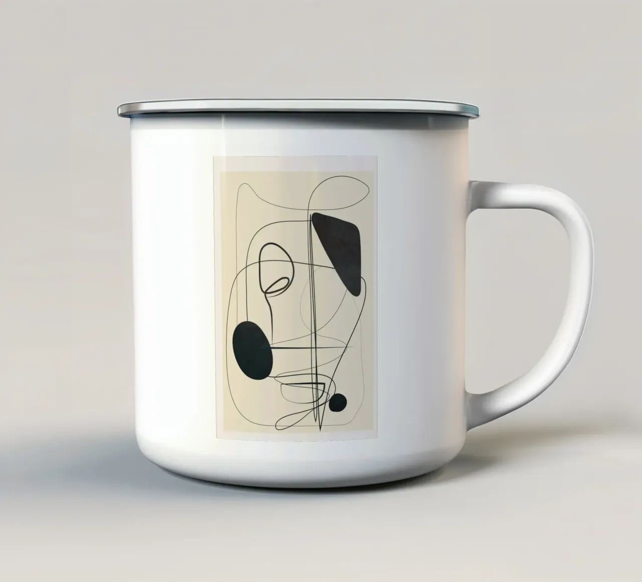 Abstract Line Art VI emaille mok van Nadjaa