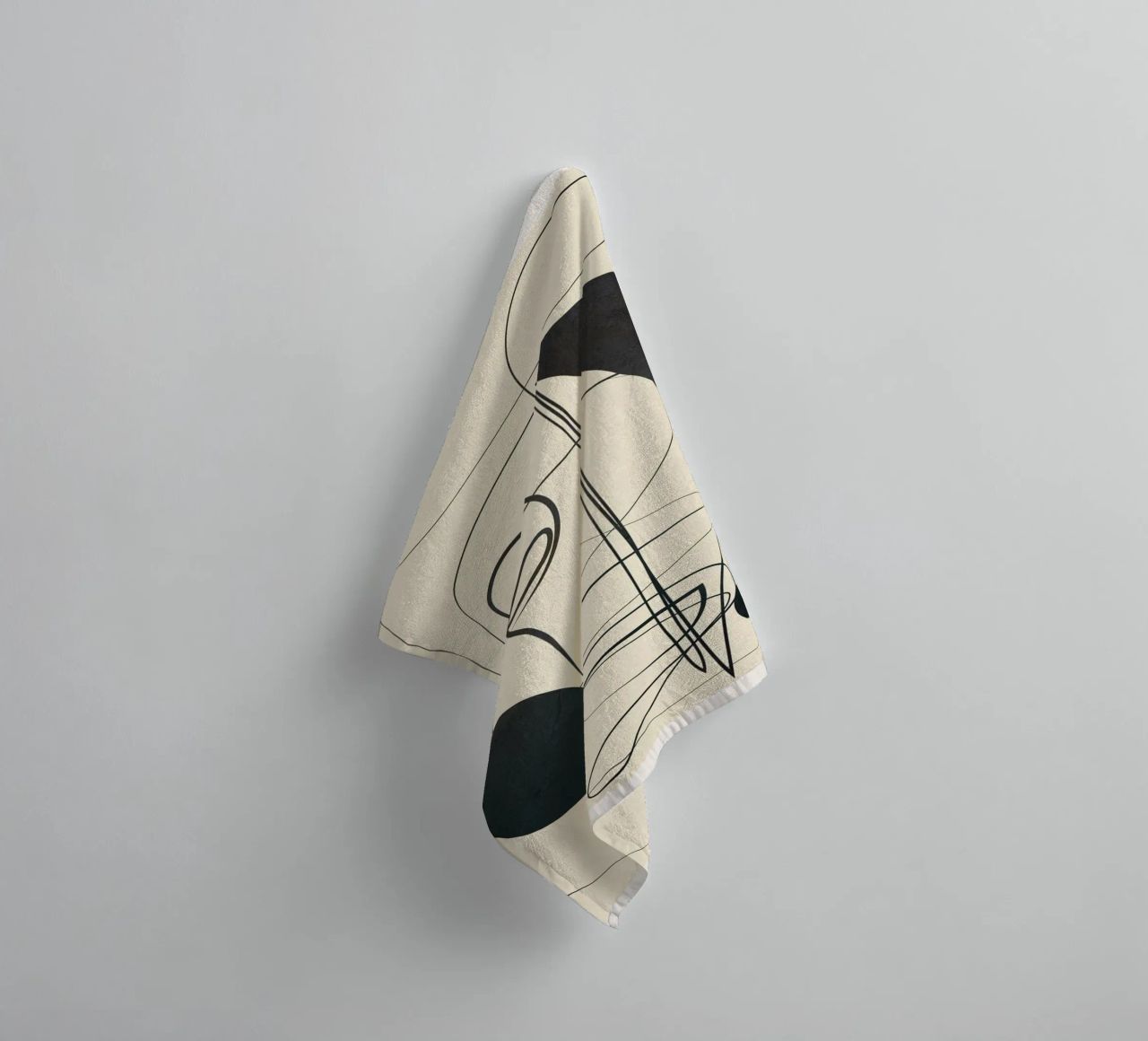 Abstract Line Art VI towel by Nadjaa