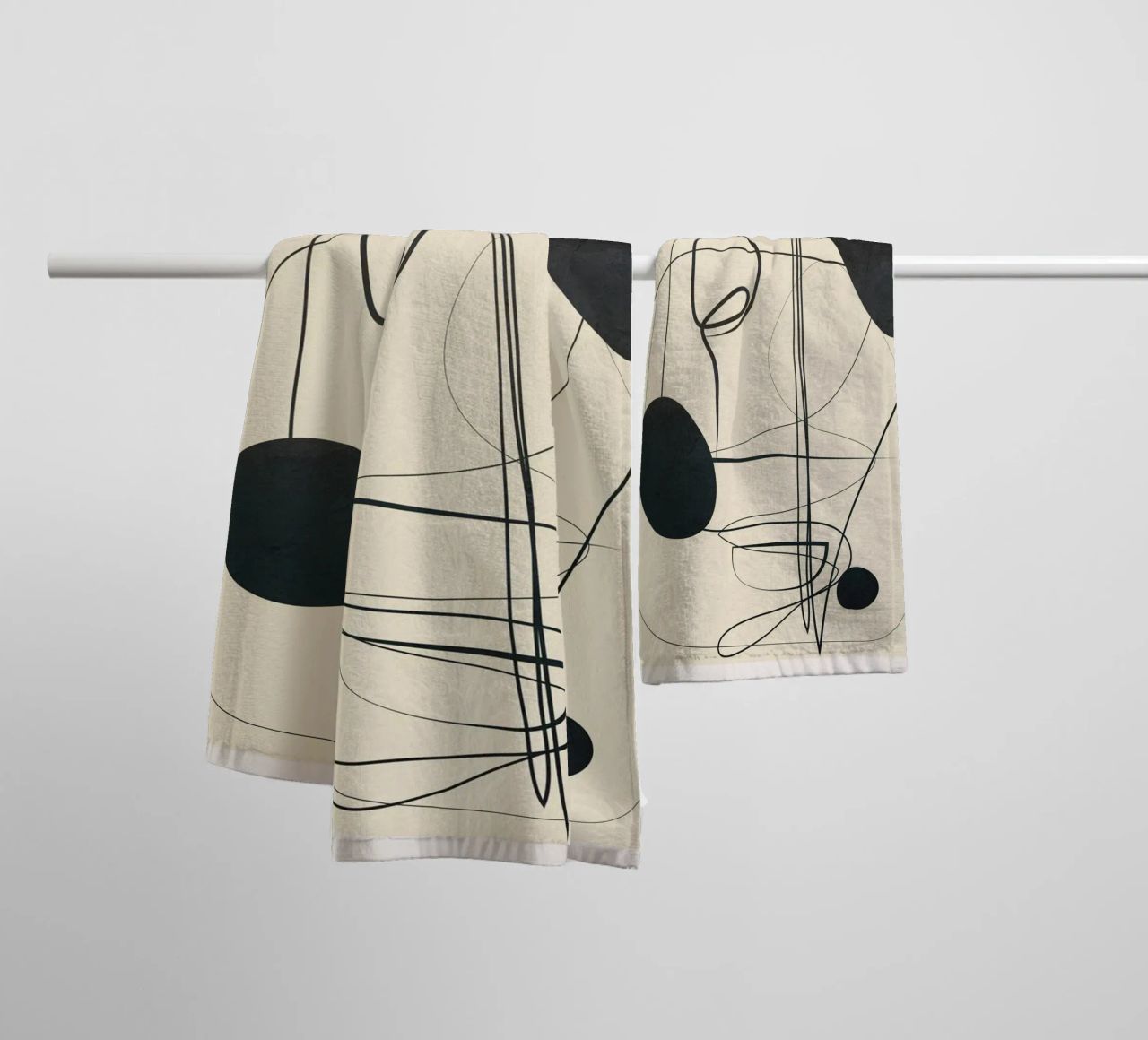 Abstract Line Art VI towel by Nadjaa
