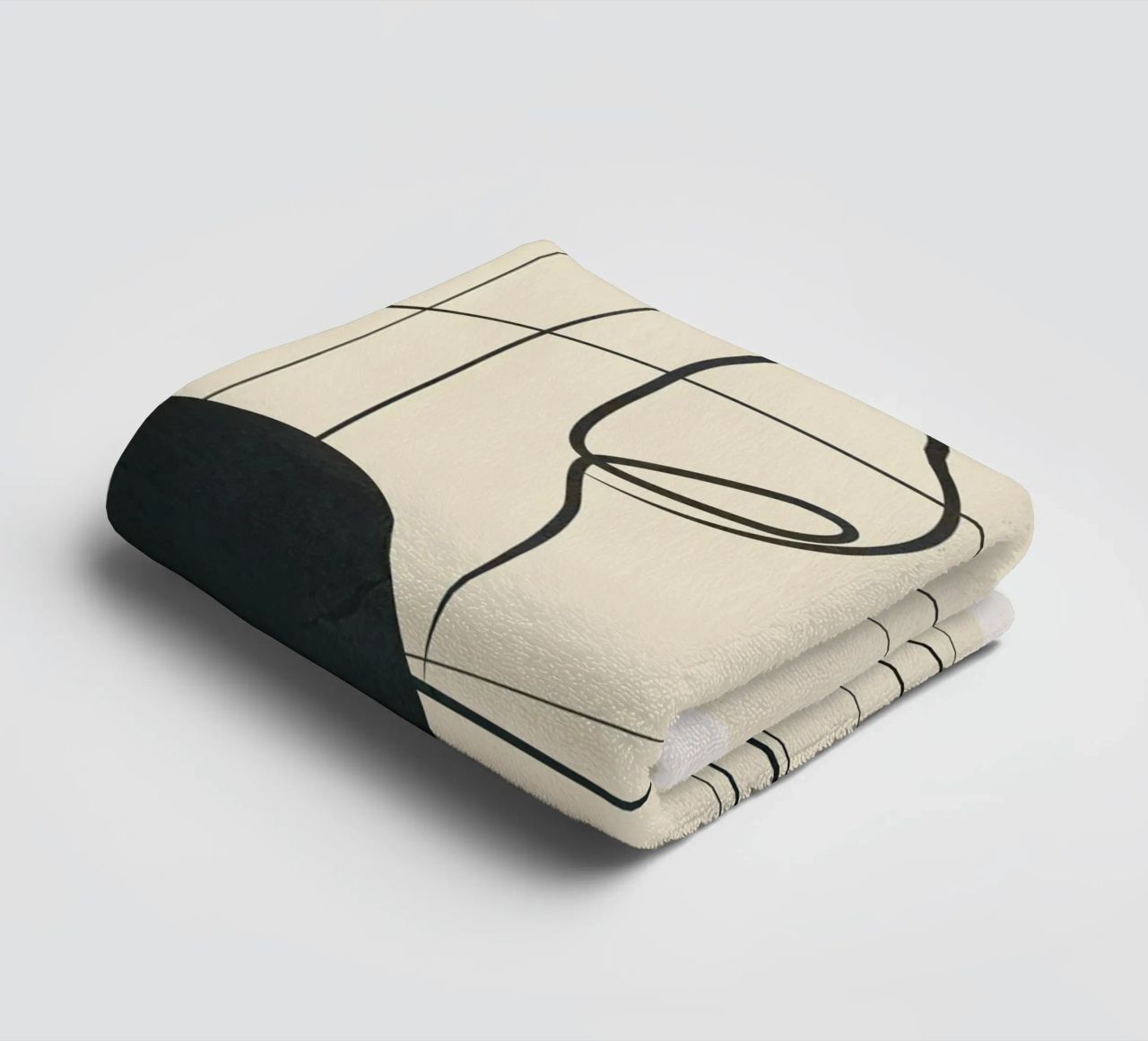 Abstract Line Art VI towel by Nadjaa