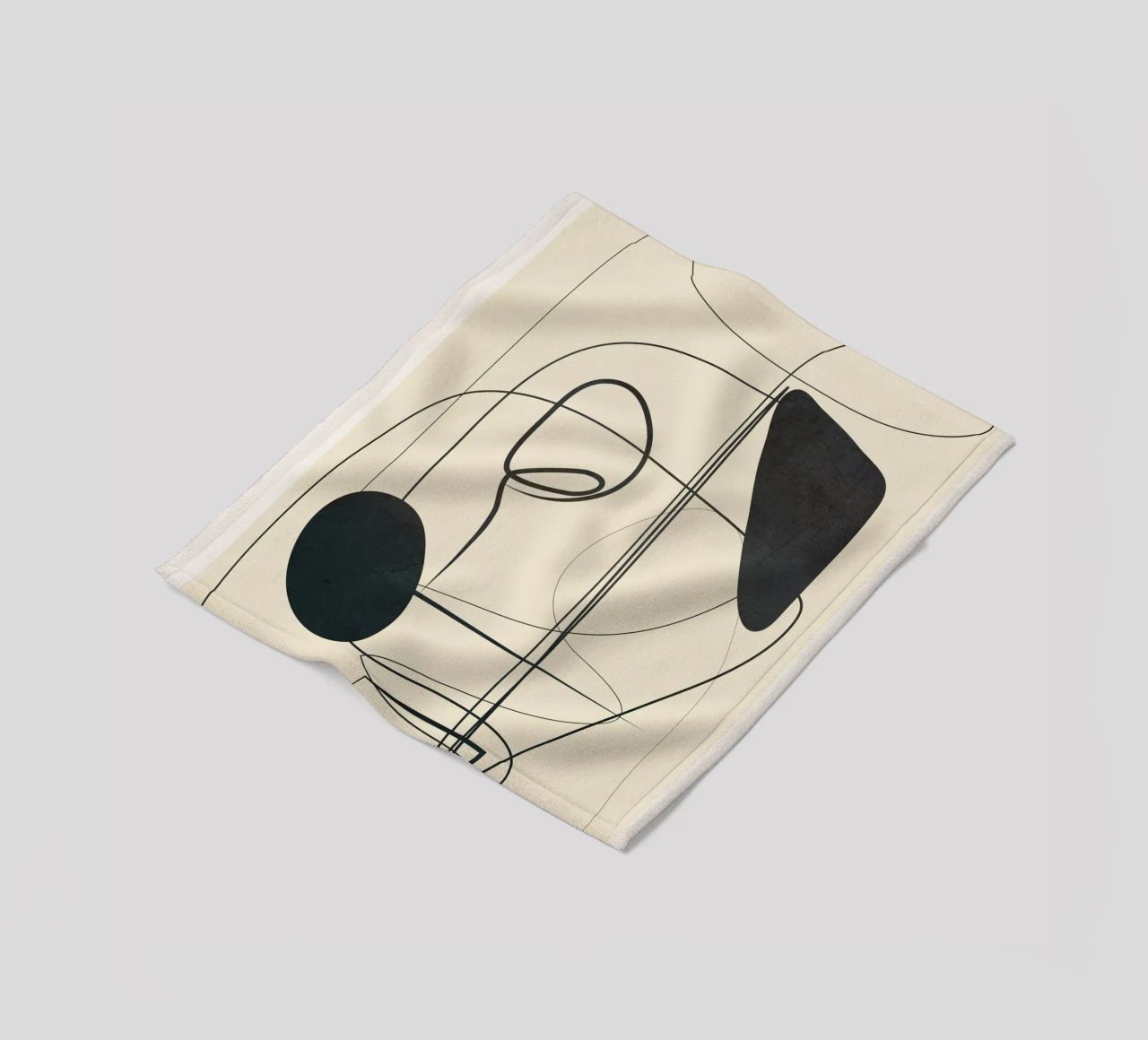 Abstract Line Art VI coperta in pile da Nadjaa