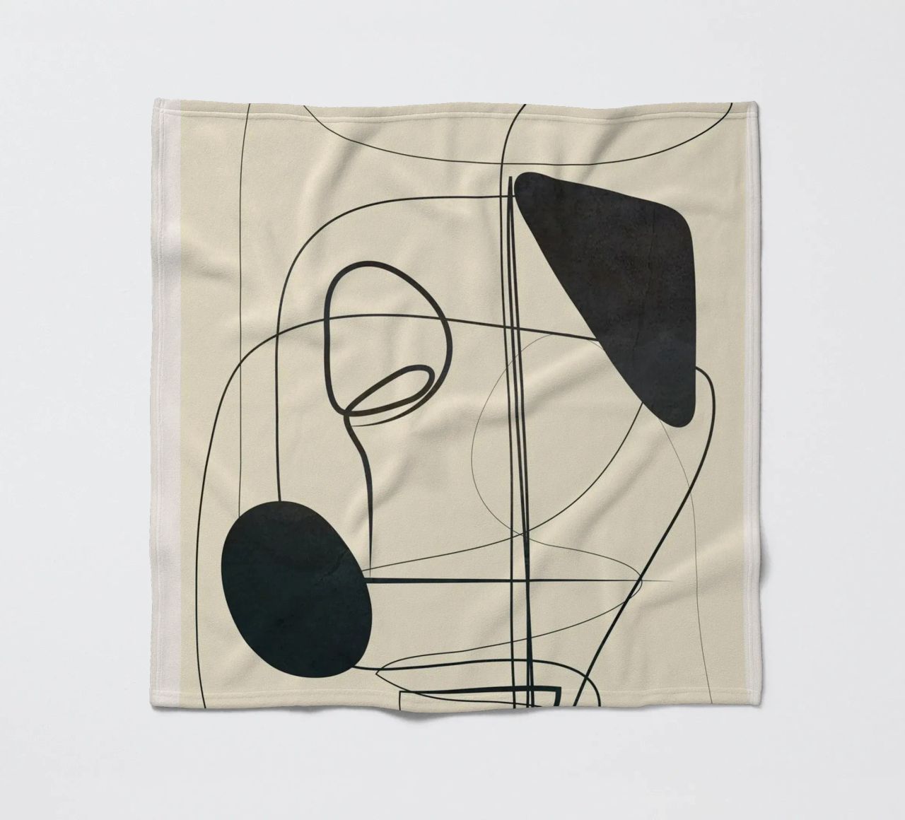 Abstract Line Art VI coperta in pile da Nadjaa