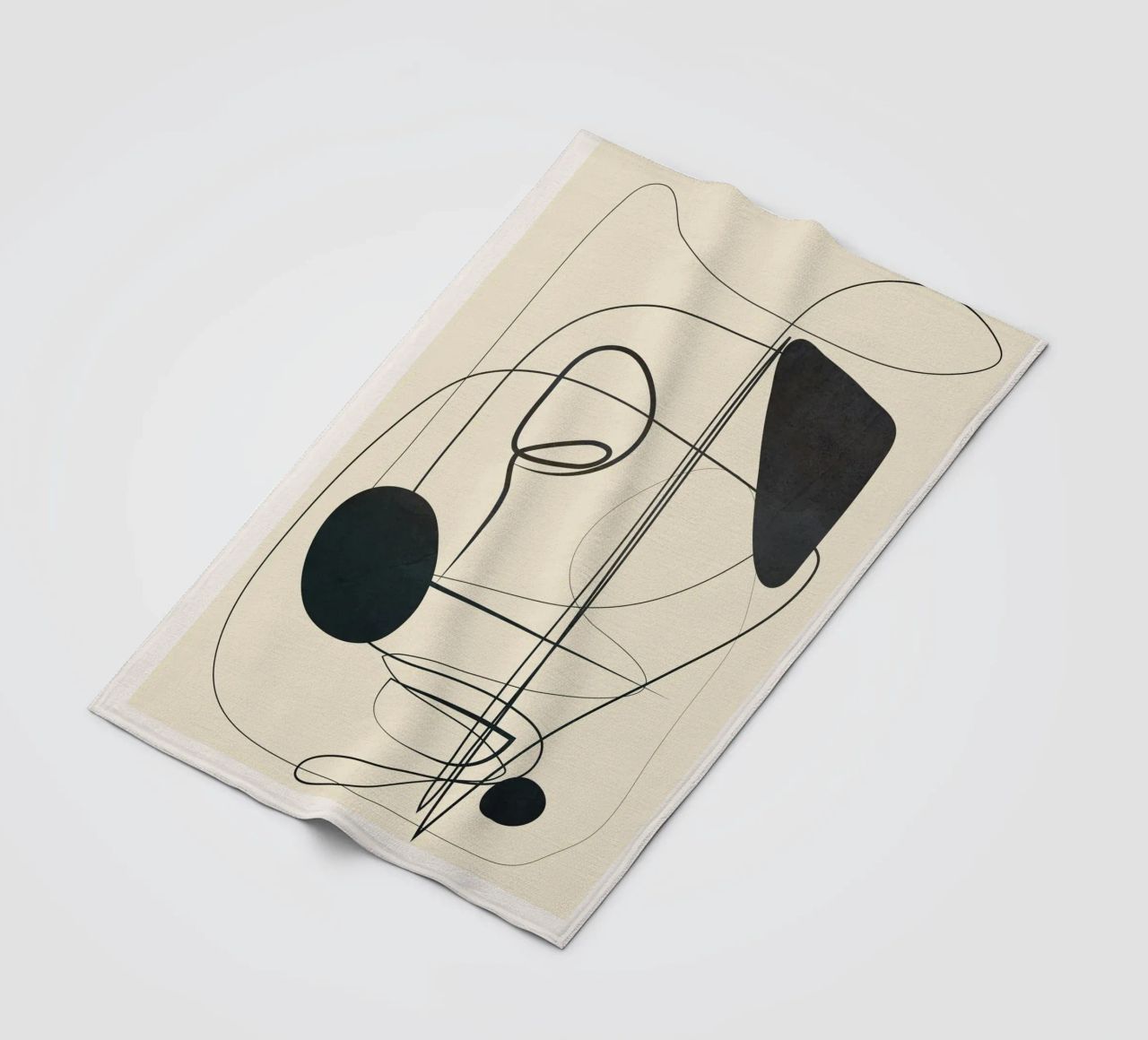 Abstract Line Art VI coperta in pile da Nadjaa
