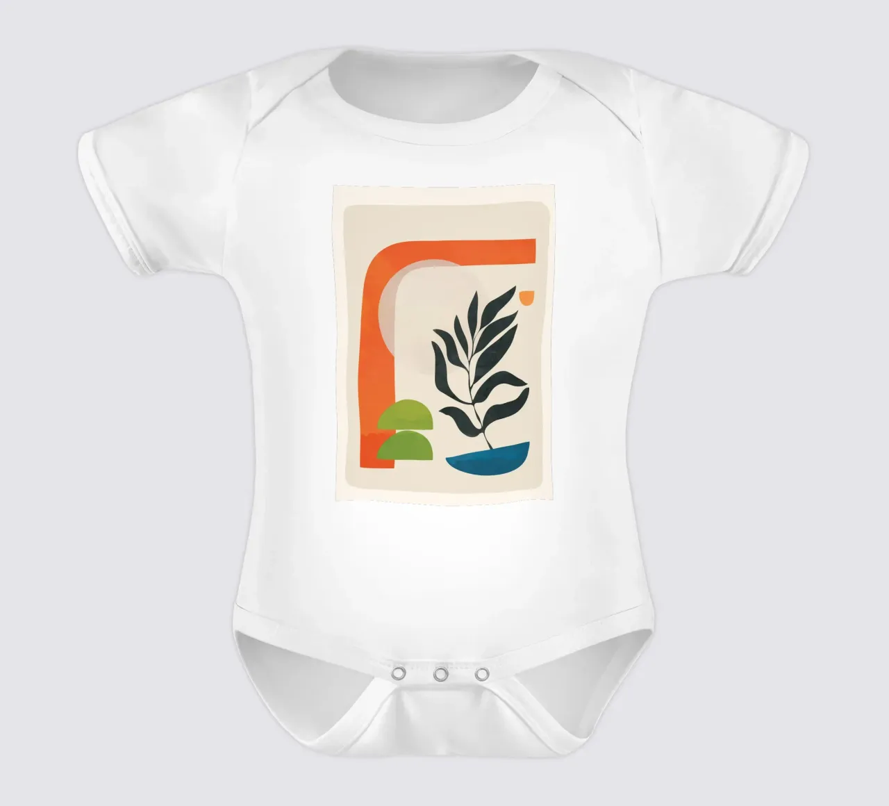 Abstract Minimal Shapes 05 short-sleeve baby romper by Nadjaa