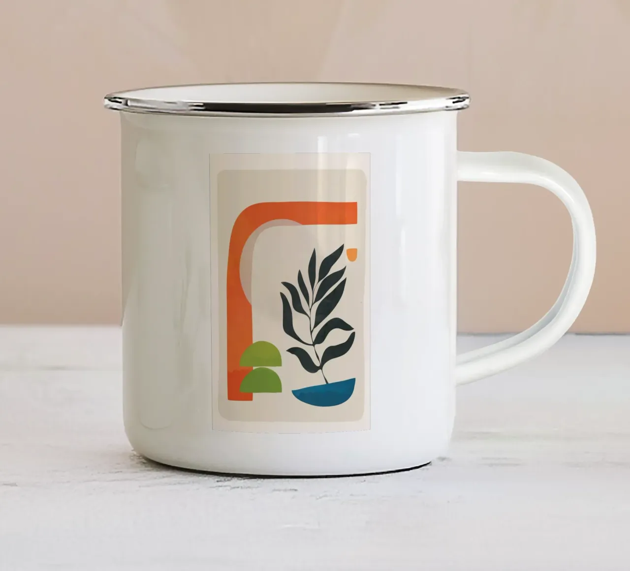 Abstract Minimal Shapes 05 mug en émail de Nadjaa