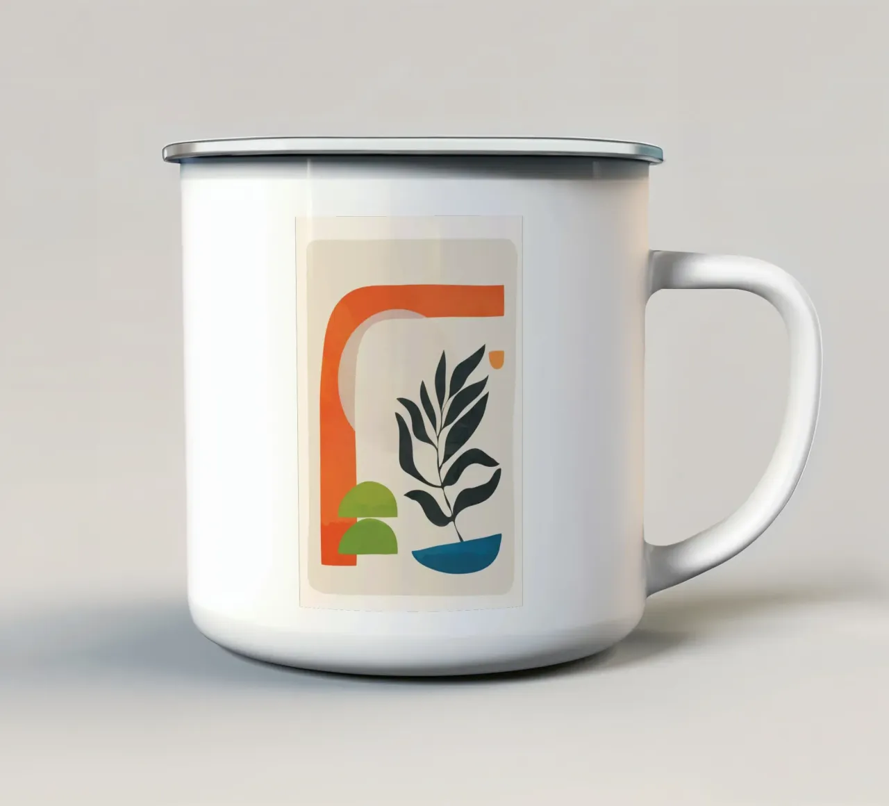 Abstract Minimal Shapes 05 mug en émail de Nadjaa