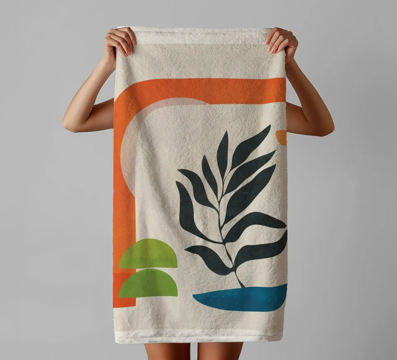 Abstract Minimal Shapes 05 serviette de bain de Nadjaa